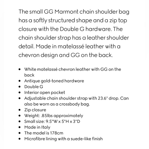 Gucci Marmont Chain Shoulder Bag in Cream - Picture 16 of 16